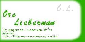 ors lieberman business card